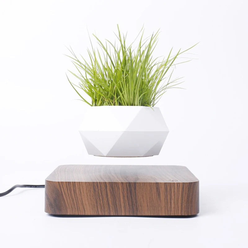 Levitação de ar bonsai pote rotação vaso de flores plantadores suspensão magnética pote flutuante vaso planta casa sem plantas.