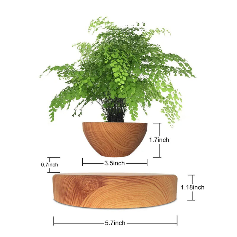 Levitação de ar bonsai pote rotação vaso de flores plantadores suspensão magnética pote flutuante vaso planta casa sem plantas.